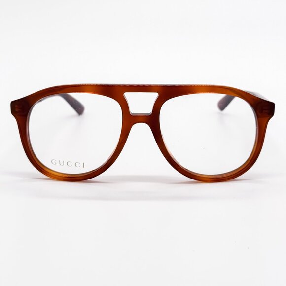 NEW GUCCI GG1320O 002 HAVANA PILOT UNISEX EYEGLASSES GUCCI - Picture 5 of 12
